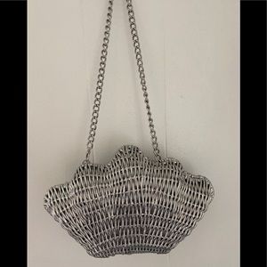 Talbots Silver Sea Shell Rattan Purse Chain Strap